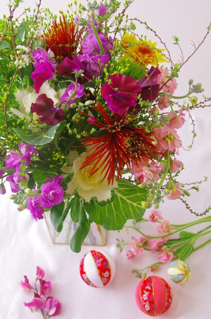 お正月花のブーケ